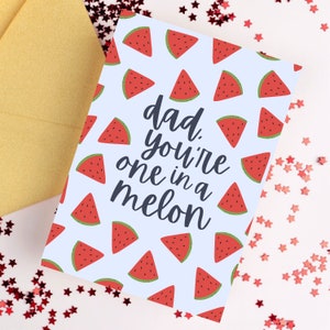 Papa du bist eine in einer Melone Karte | Lustige Vatertagskarte, für Papa, Vatertagsgrußkarte, Karte für Papa, Papatag, Vatertagskarten