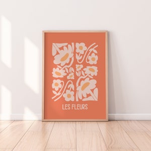 Retro Les Fleurs Print | Flower Print, Cute Plant Art, Colourful Print, Boho Art, Plant Lover Gift, Living Room Prints, Bedroom Art