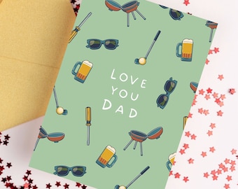 Love You Dad Card | Father's Day Card, To Dad, Father's Day Greetings Card, Dad Card, Simple Card, Card For Dad, Dad's Day, To Daddy