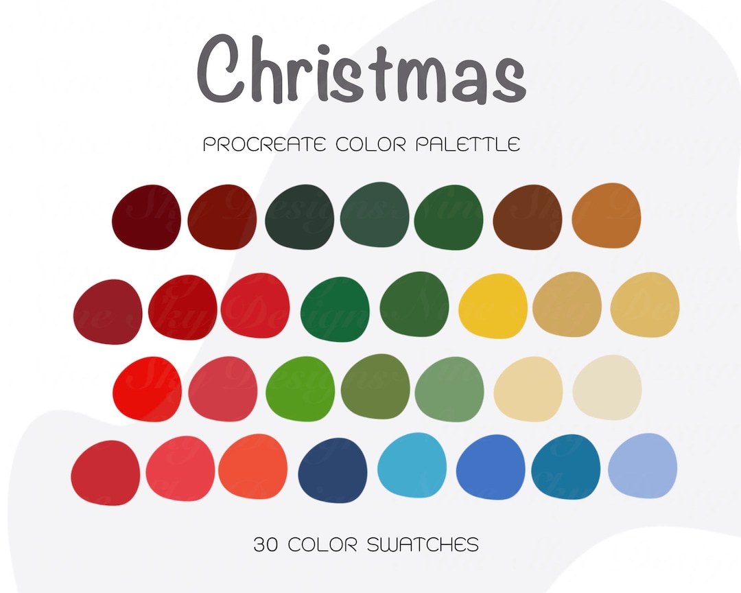 Christmas Procreate Color Palette Christmas Color Swatches Color