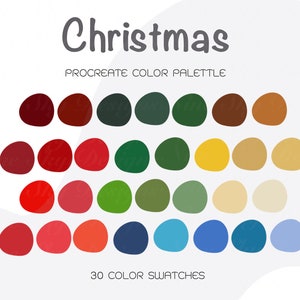 Christmas Procreate Color Palette | Christmas Color swatches | Color Palette | Procreate color | Procreate tools | Procreate art