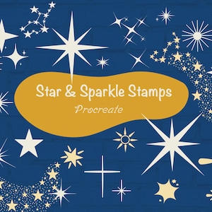 Star & Sparkle Stamps for Procreate | Procreate Stamps star sparkle| Procreate Brushes Stamps star sparkle | Doodle Stamps for Procreate