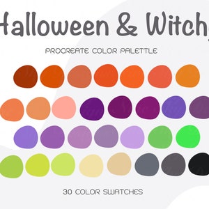 Halloween Procreate Color Palette | Witchy Color swatches | Color Palette | Procreate color | Procreate tools | Procreate halloween
