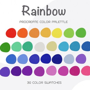 Rainbow Procreate Color Palette | Rainbow Color swatches | Color Palette | Procreate tools | Instant download