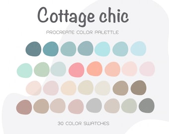 Cottage Chic Procreate Color Palette | 30 Pastel Swatches (Digital Download)
