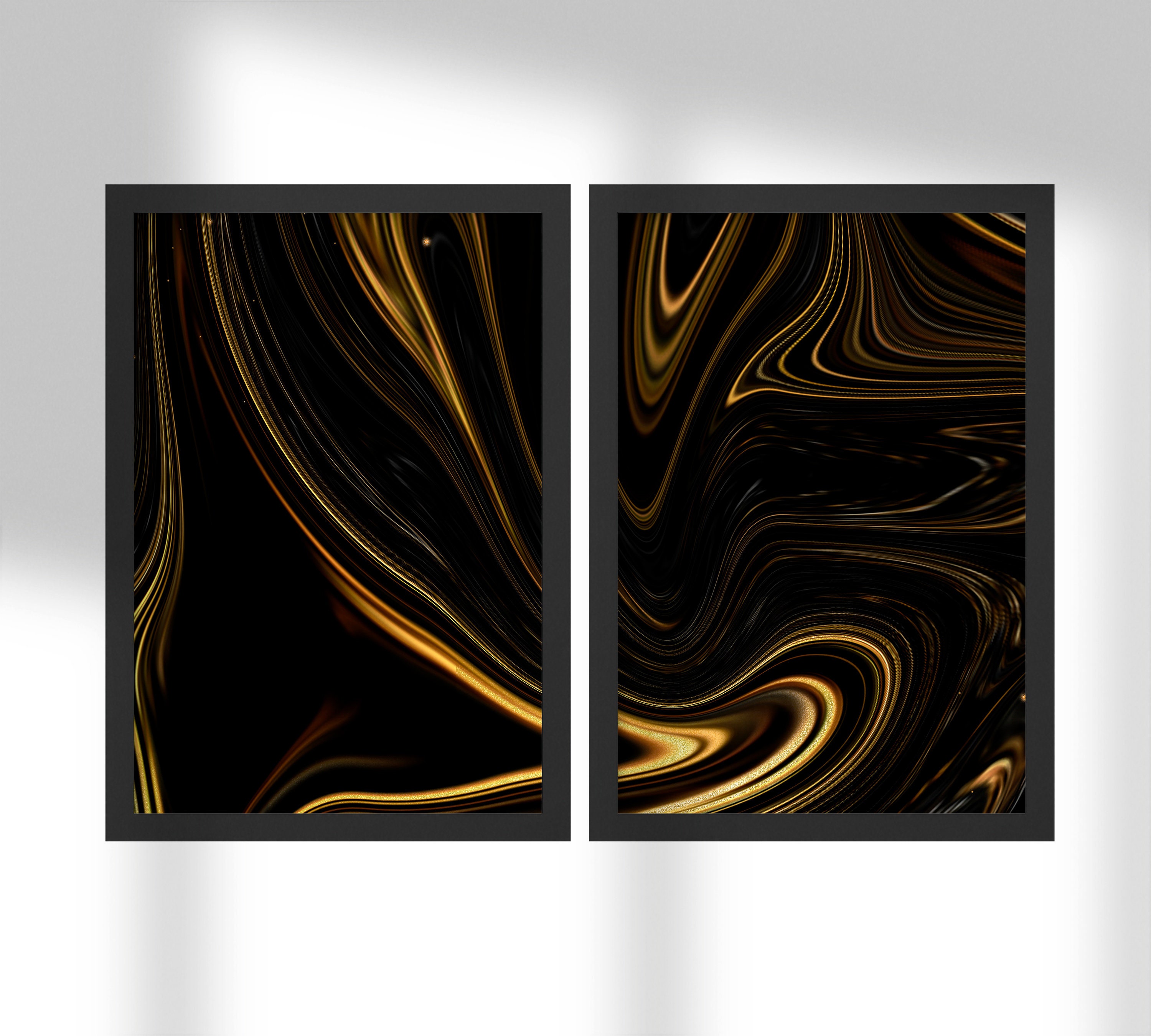 Luxury black and gold wall art Abstract Art Marble Alcohol Ink Etsy