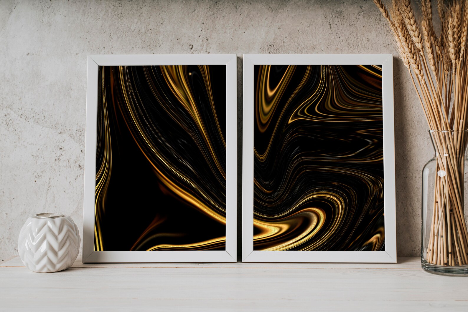 Luxury black and gold wall art Abstract Art Marble Alcohol Ink Etsy