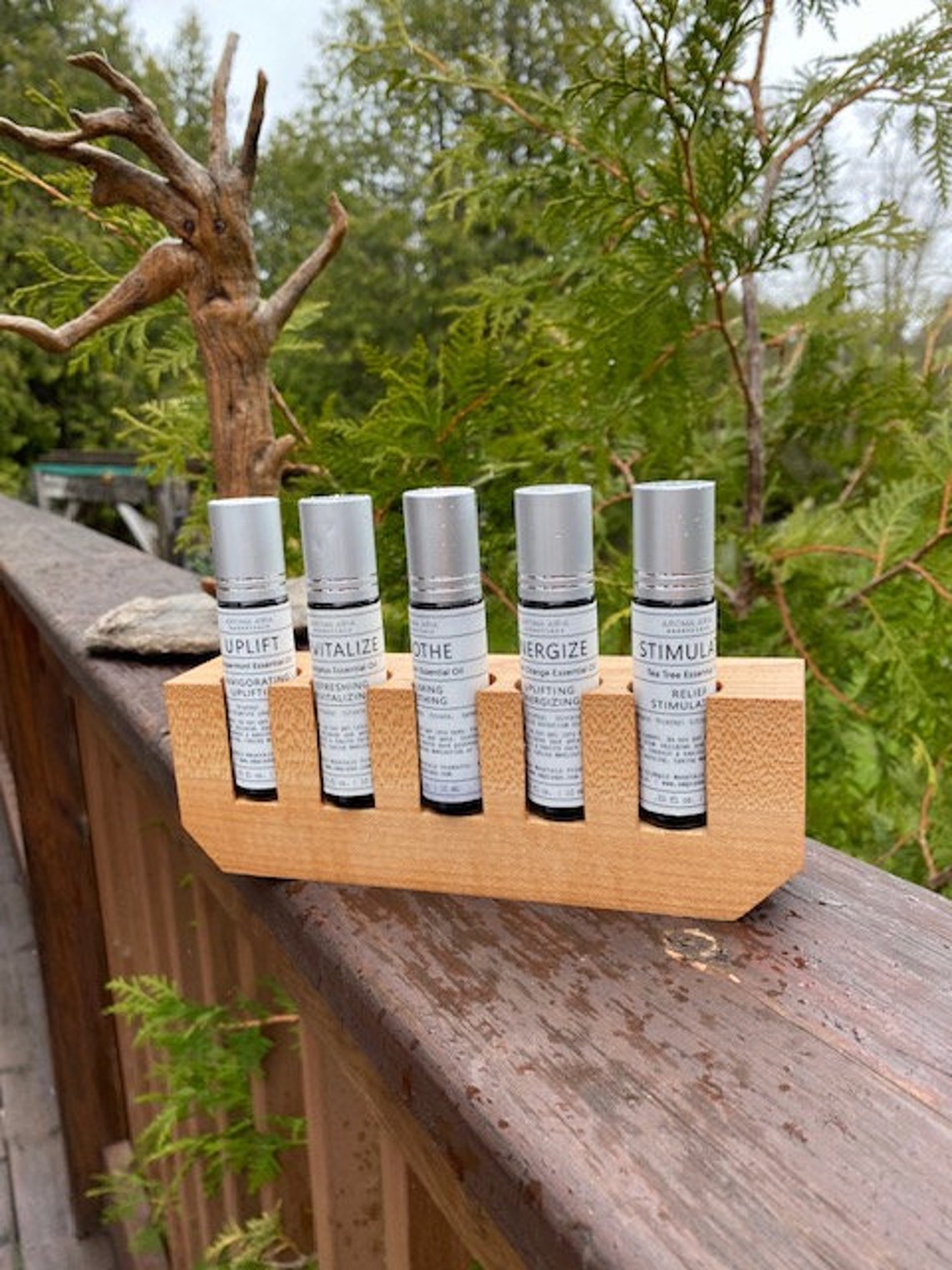 Essential Oil Roller Bottle Holder Maple Wood Etsy