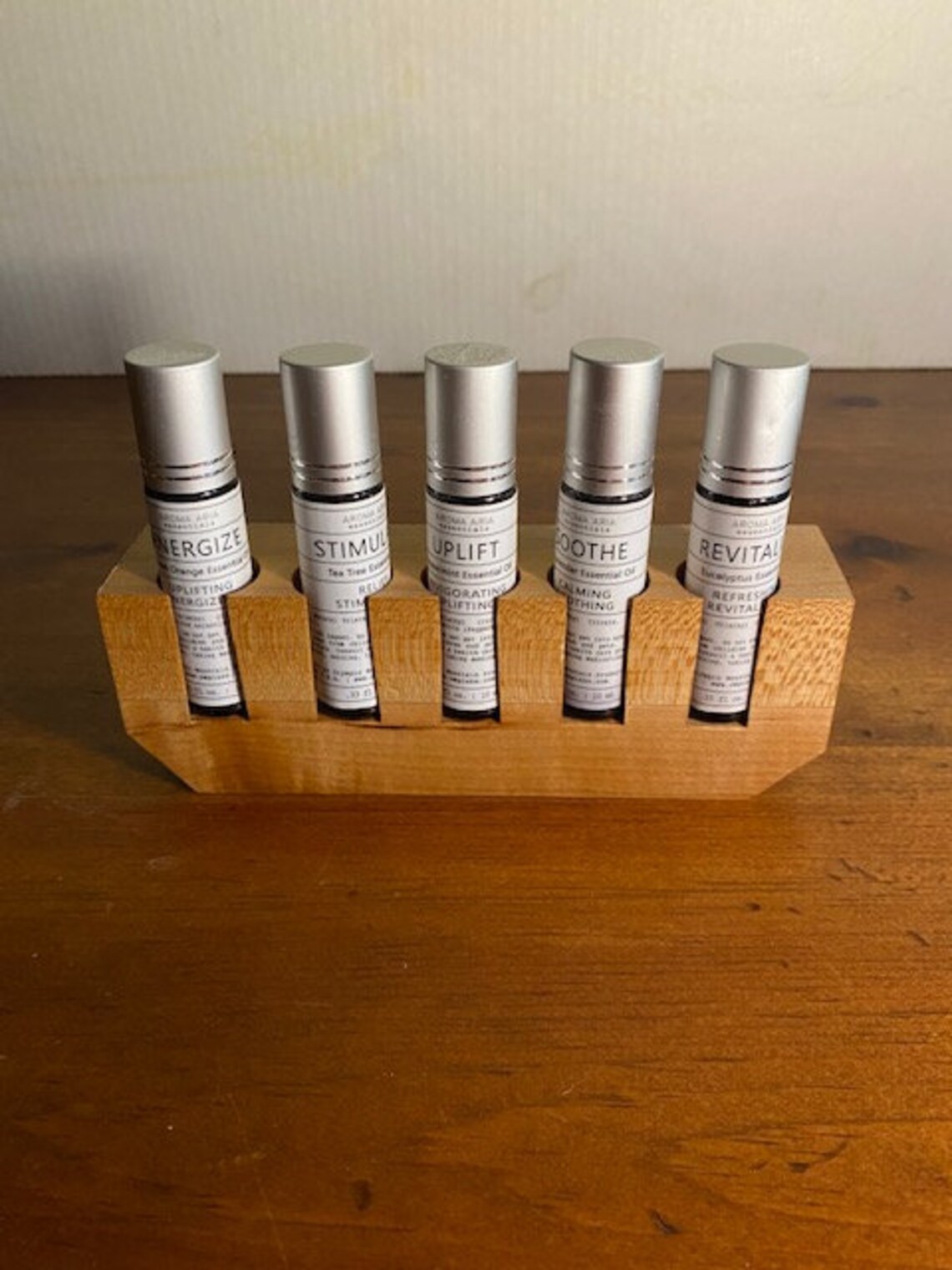 Essential Oil Roller Bottle Holder Maple Wood Etsy