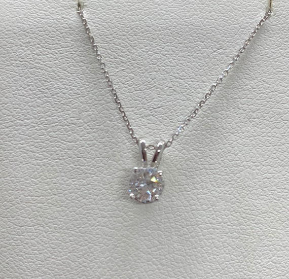 14K White Gold Diamond Pendant - image 2