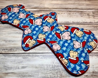 13” cloth sanitary pad,CSP,mamma cloth,postpartum pad,heavy menstrual flow pad,exposed core heavy absorbency,penis shaped, willy pad