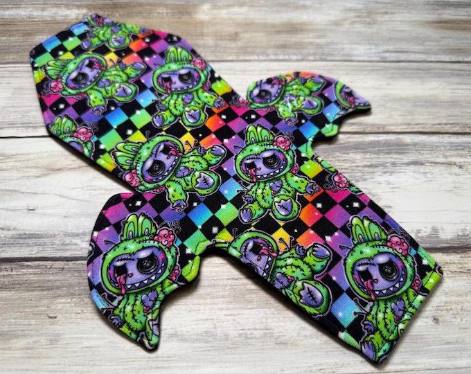 Featured listing image: 11” Heavy Coffin shaped Cloth sanitary pads |  front bleeder menstrual pad | mama cloth | Bat wing cloth pads | alternative menstrual pads