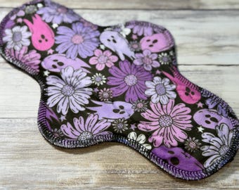 10” Regular Cloth Pad | Sanitary Cloth Pads |  PLUSH FLEECE MINKY feel | Mama Cloth| 2.75” Snapped Width Maxi Pad