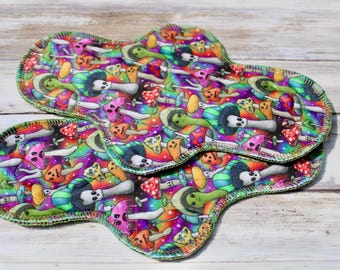 10.5”  Inch Regular set of 2 | PLUSH FLEECE Topped Medium Flare cloth pads | mama cloth, postpartum | reusable cloth pads