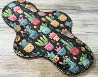 10” Regular Cloth Pad | Sanitary Cloth Pads |  PLUSH FLEECE MINKY feel | Mama Cloth| 2.75” Snapped Width Maxi Pad