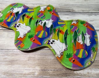 10-15” Inch Cloth Gusher Pad | mama cloth | postpartum menstrual pad | reusable cloth pads | alternative/gothic prints | Cotton Lycra Topper