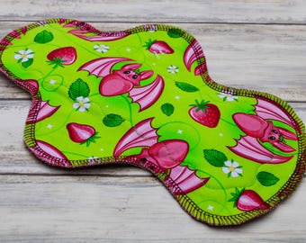 10” Heavy cloth menstrual pad | sanitary cloth pads |  cotton/Lycra Jersey topper | mama cloth, | 2.75” snapped width