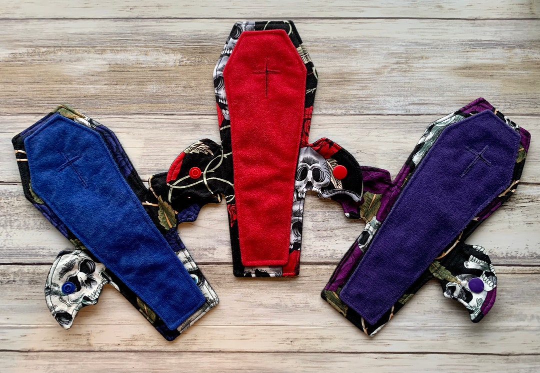 Coffin Shaped Cloth Sanitary Pads, Front Bleeder, Heavy Flow, Exposed