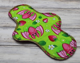 10” Regular cloth menstrual pad | sanitary cloth pads |  cotton/Lycra Jersey topper | mama cloth, | 2.75” snapped width