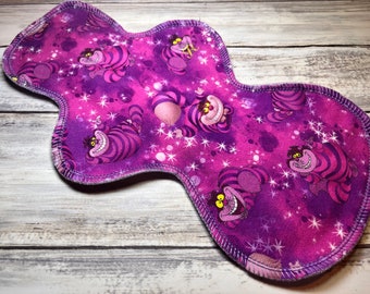 10” or 12”  Regular/moderate cloth pad ,curvy mega flare pads,  cotton Lycra top serged reusable cloth pad, mama cloth/ 3” snapped width