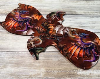12” inch Heavy Bat Wing Cloth Sanitary Pad | heavy flow menstrual pad | mama cloth | spooky cloth pads | menstrual pad | maxi pad