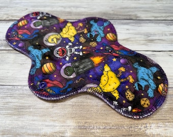 10” Regular Cloth Pad | Sanitary Cloth Pads |  PLUSH FLEECE MINKY feel | Mama Cloth| 2.75” Snapped Width Maxi Pad