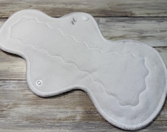 10” or 12” Cloth Pad |  Menstrual Pads | Cotton Velour Sanitary Towel | Sustainable Period Pad | 3” snapped width | Reusable Maxi Pad