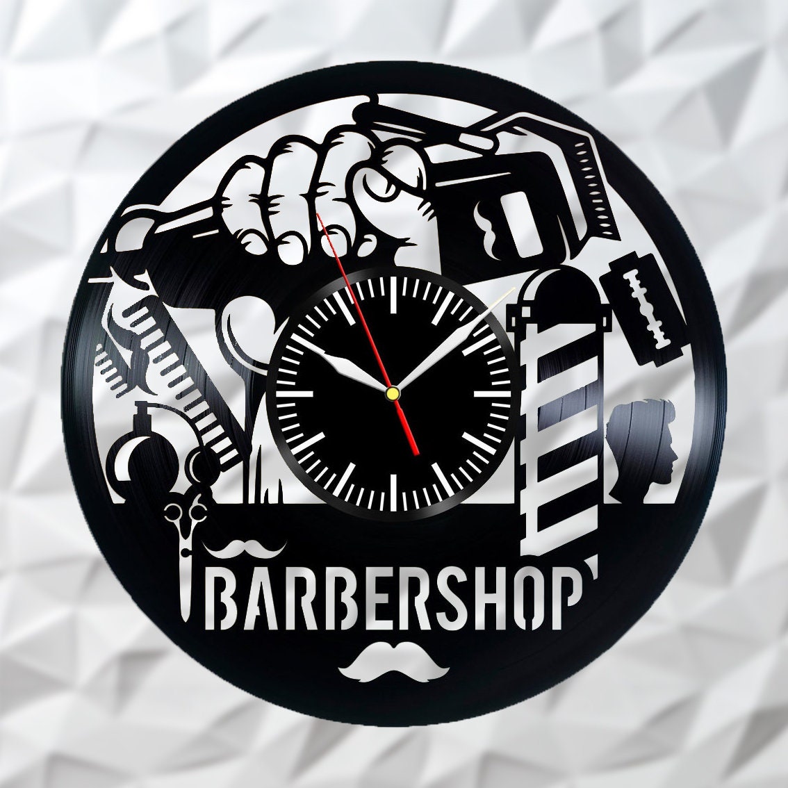 Barber Shop wall clock Barber Shop decor Barber Shop wall Etsy