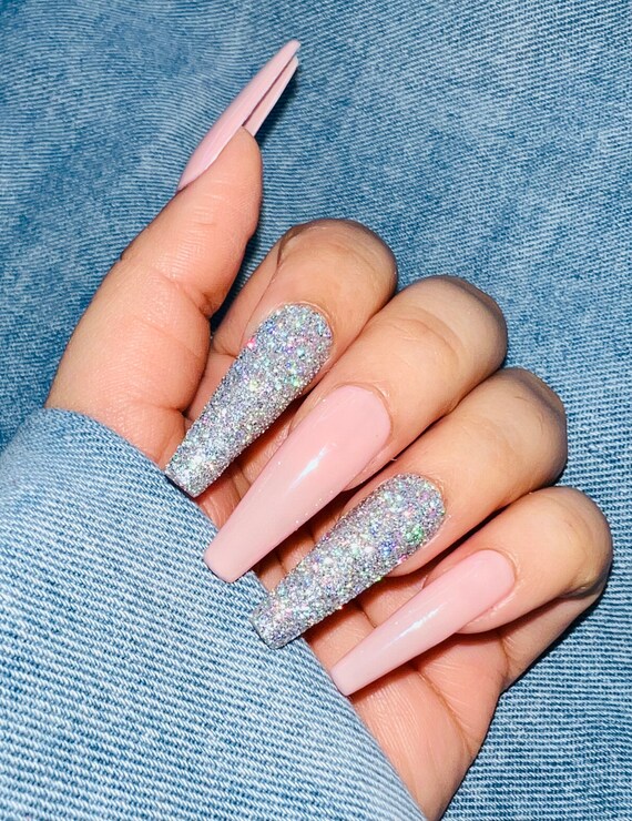 Light Pink Glitter Nails Press on Nails Gel Nails Glitter - Etsy Canada Light Pink Glitter Nails Press On Nails Gel Nails Glitter - Etsy Canada