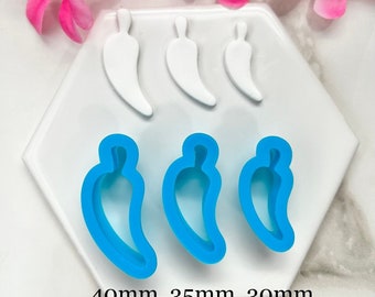 Chili Pepper Clay Cutters: Polymer Clay & Cookie Dough (30-40mm)
