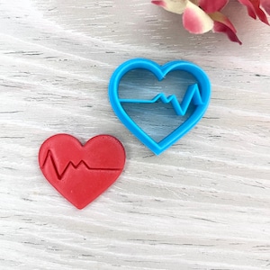 Heart with pulse cutter | nurse clay cutter | clay cutter | hospital clay cutter l medical cutter l Doctor clay cutter l love clay cutter