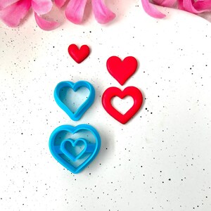 Double Heart Clay Cutter Set: Valentine&#39;s Jewelry Tool (45mm)