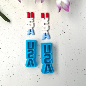 USA cutters, polymer clay cutters, dangle and drop earrings, Fourth of July earrings, USA dangle earring cutters, clay cutters