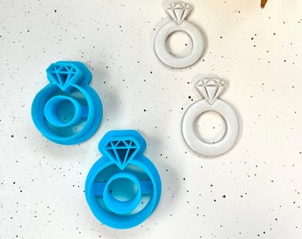 Diamond Ring Cutter: 35mm Polymer Clay Earring Cutters