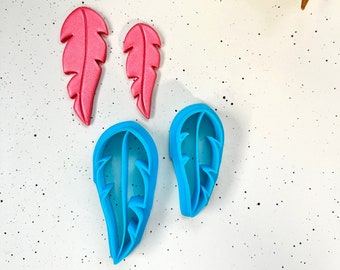 Feather Clay Earring Cutters: 3D Printed PLA, 40mm/50mm