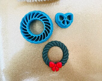 Wreath and Bow Clay Cutters: Holiday Earring Set