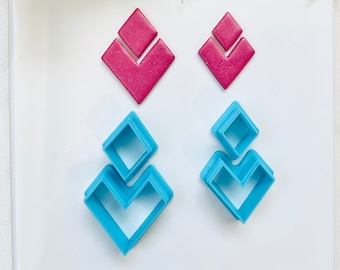 Diamond Clay Earring Cutters: Dangle & Drop Shapes