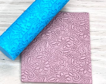 Floral Pattern Clay Roller, Polymer Clay Texture Tool, Polymer clay earring pattern, fondant pattern roller