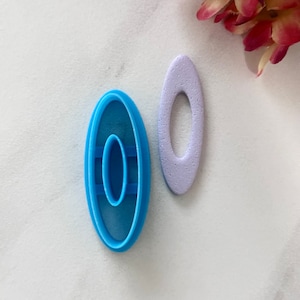 Thin oval cutter | thin oval center hole clay cutters | polymer clay earring cutters l dangle and drop earrings l clay cutter l round cutter