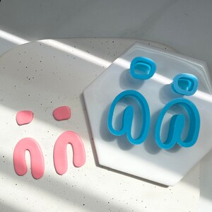 Dangle earring cutters l polymer clay earring cutters l dangle earrings l organic oval arch earring cutters l cutters for clay earrings