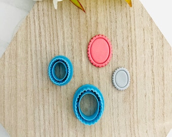 Scalloped Oval Clay Cutter: Polymer Clay Tool (25mm, 35mm)