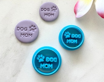 Dog mom cutters | dog mom earrings | stud cutters | polymer clay earring cutters l clay cutters l puppy cutters l dog clay cutters embossed