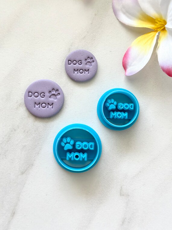 Dog mom cutters | dog mom earrings | stud cutters | polymer clay earring cutters l clay cutters l puppy cutters l dog clay cutters embossed