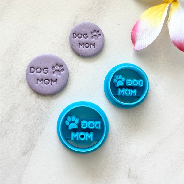 Dog mom cutters | dog mom earrings | stud cutters | polymer clay earring cutters l clay cutters l puppy cutters l dog clay cutters embossed