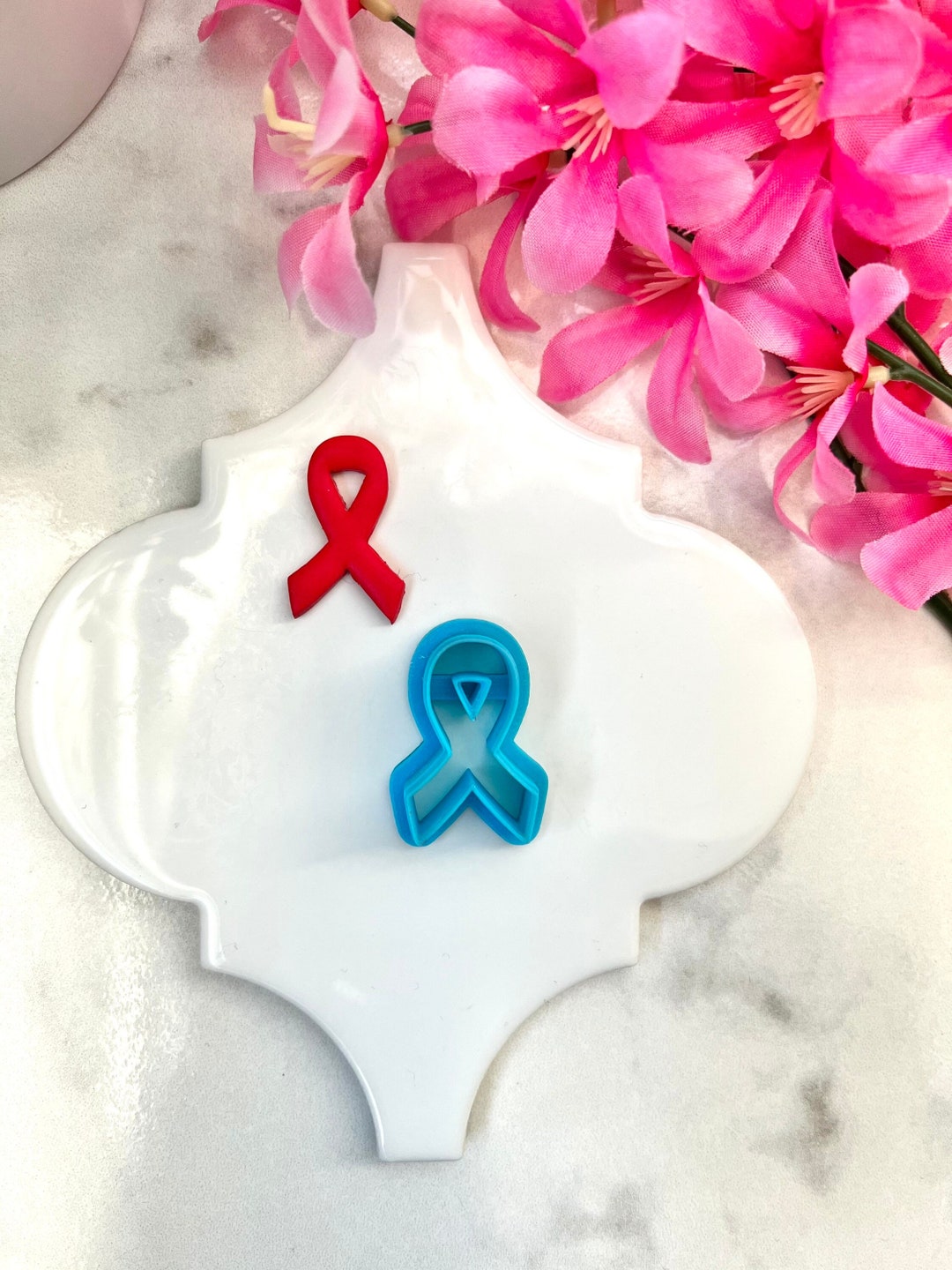 Breast Cancer Awareness Ribbon Cutter: Polymer Clay Earring Tool - Etsy
