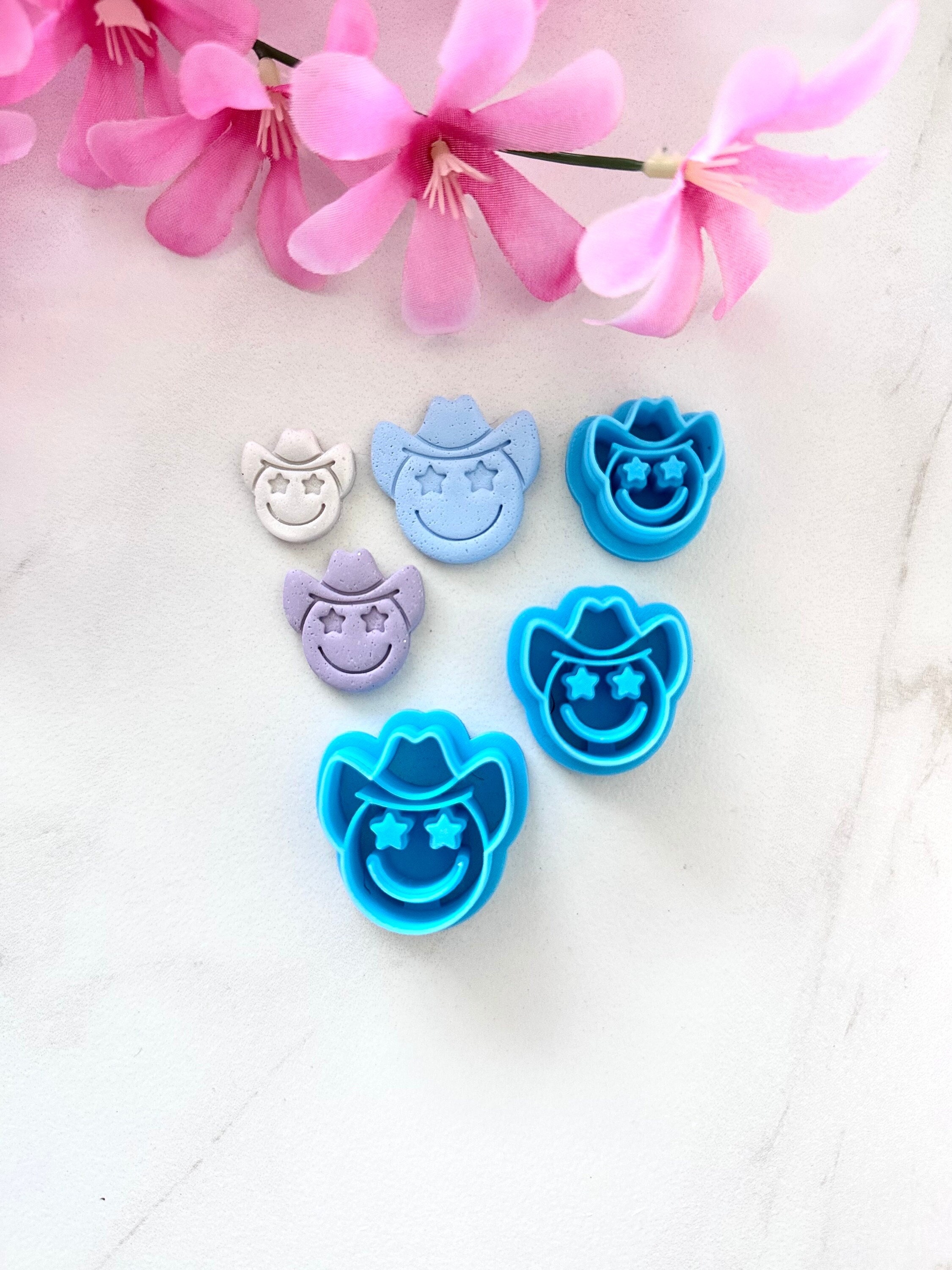 Smiling Cowboy Clay Cutter: Polymer Clay Earring Supplies