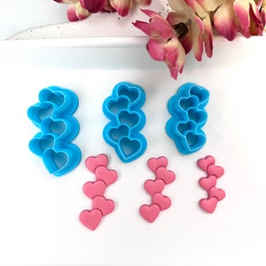 Hjärtan i rad-utstickare: Polymerlera och kakdeg