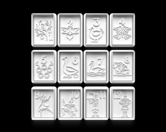 Twelve Days of Christmas  Cookie Cutter l Party Cookie Cutter l Holiday baking tool l 12 days of Christmas Cookies l Baking supplies