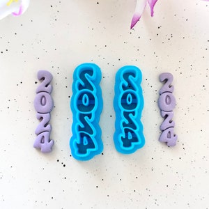 2024 embossed cutters | clay cutters | polymer clay earrings | 2024 earrings cutters  | new year cutters l celebration cutter l Cheers 2024