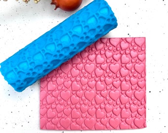 Valentine Heart Pattern Roller l Fondant Patter l Baking Tool l Polymer Clay Roller l Texture Maker l baker gift l Heart texture roller